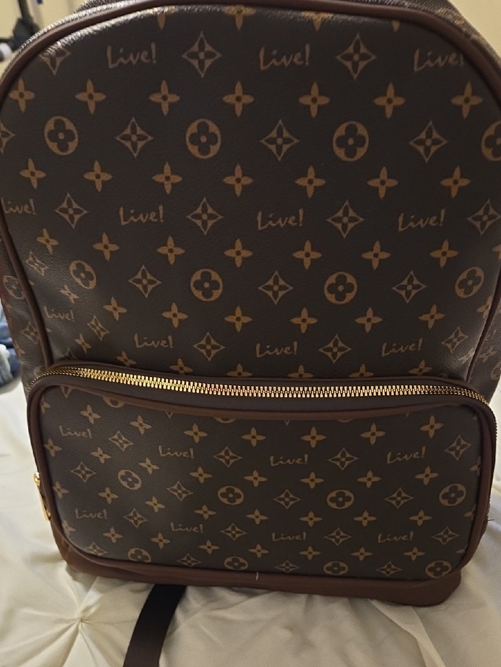 Unbranded Men's Brown Monogram Backpack